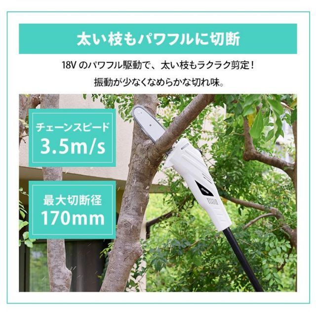 高枝切り電動チェーンソー 高枝切り