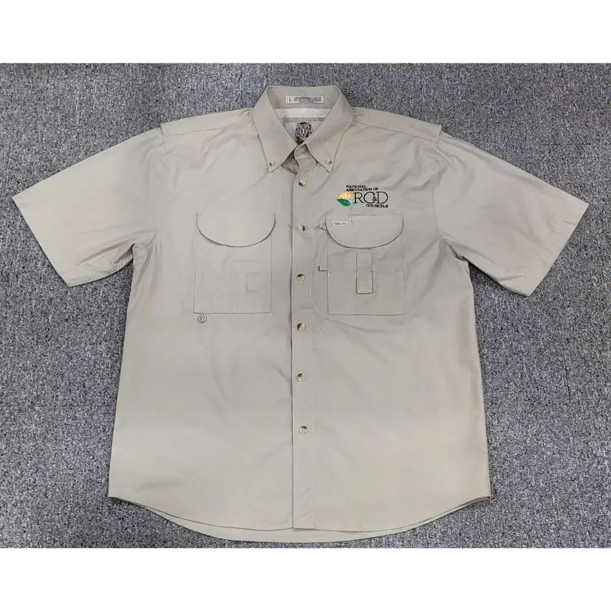 Tiger Hill ヴィンテージ VTG パフォーマンス ポプリン フィッシング 半袖 シャツ L