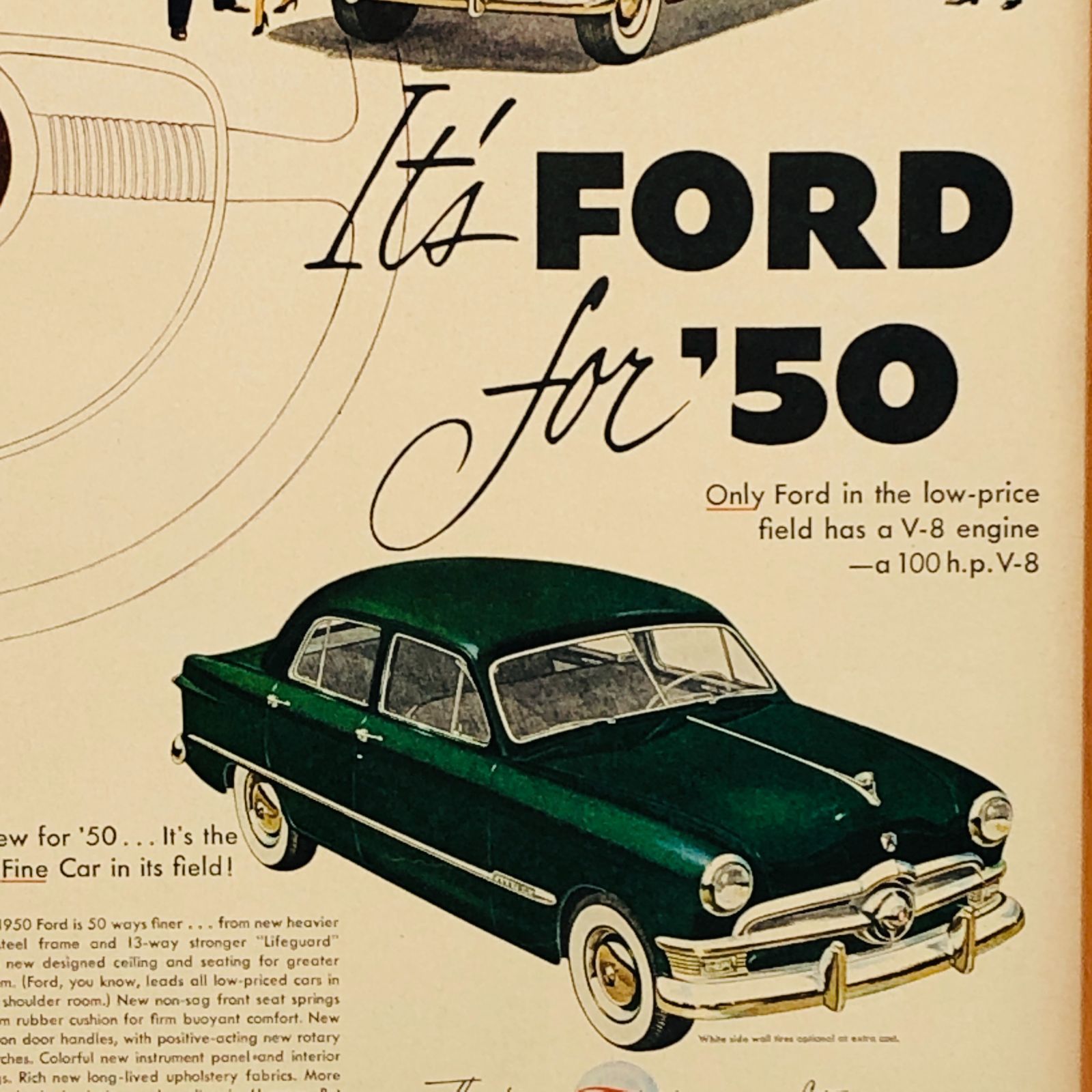 ビンテージ 広告 ポスター フレーム付 当時物 『 フォード (Ford) 』 1950's オリジナル アメリカ 輸入雑貨 ヴィンテージ 雑誌  アドバタイジング レトロ ( AZ1639 ) - メルカリ