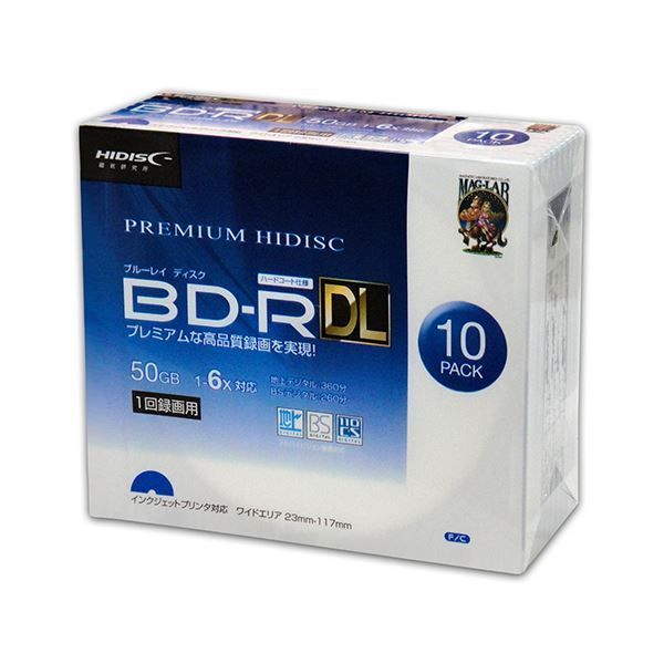 まとめ PREMIUM HIDISC BD-R DL 1回録画 6倍速 50GB 10枚 スリムケース ×10個セット HDVBR50RP10SCX10