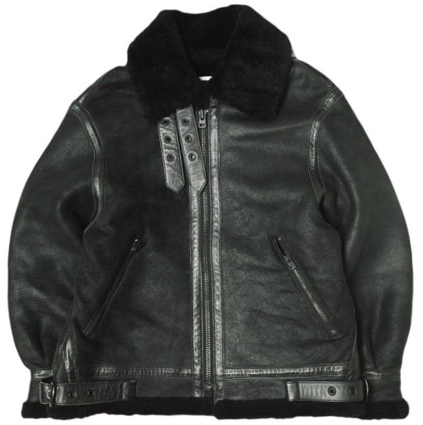 H BEAUTY-YOUTH エイチ ビューティーアンドユース MOUTON STAND COAT スタンドカラー ムートンジャケット 1625-199-4077 S BLACK 革ジャン B-3 ボア アウター g22377