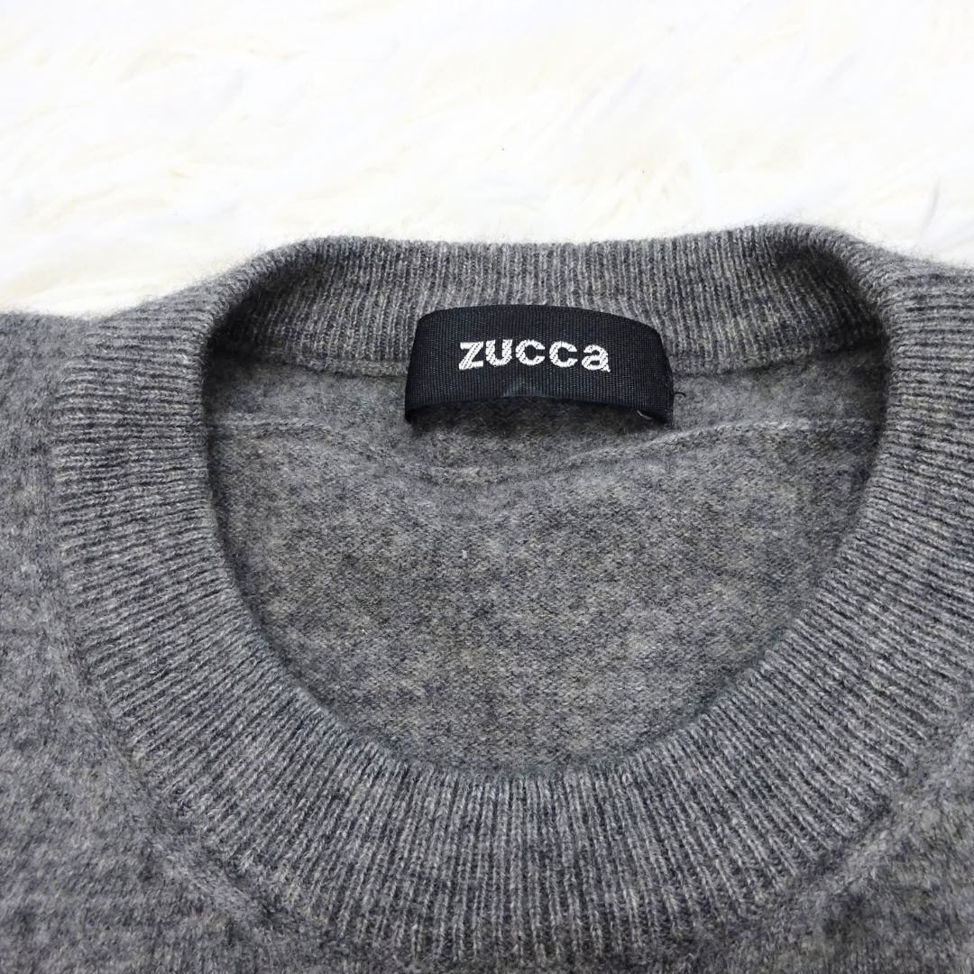 zucca ズッカ 半袖変形ニット ベスト ジレ カシミヤ混 グレー ゆったり