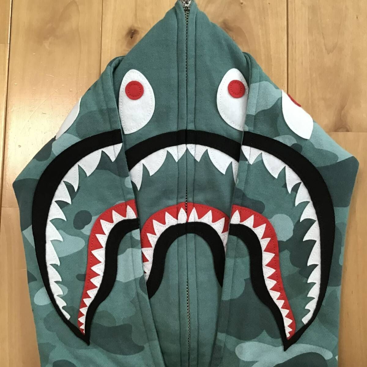 迷彩デザイン エイプ シャーク パーカー 1st camo yellow シャーク パーカー Mサイズ shark full zip