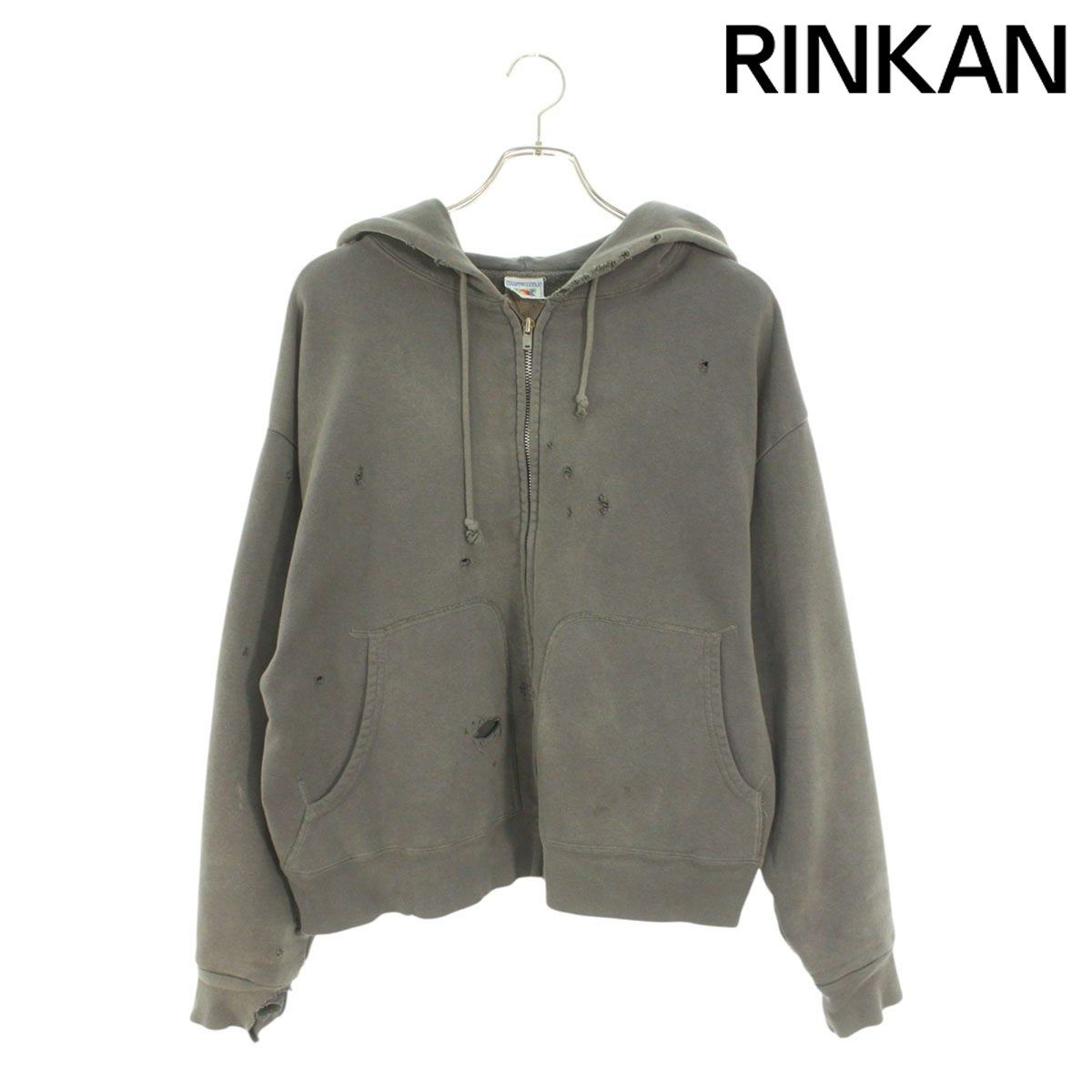 セントマイケル  23AW  SM-A23-0000-032 ダメージ加工ジップアップパーカー メンズ S 【2/27～3/18 タイムセール】