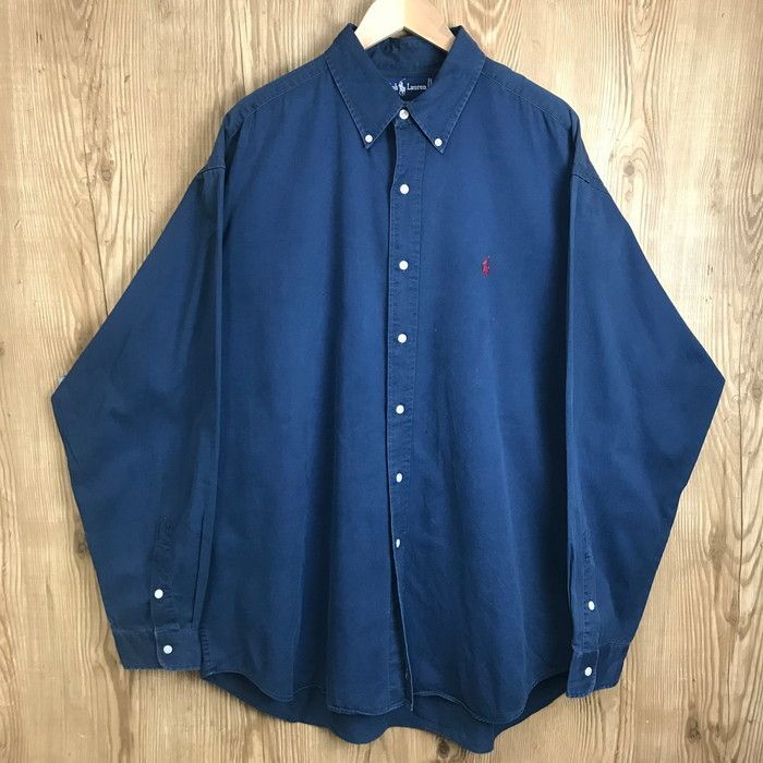 90s Polo Ralph Lauren BLAIRE BD Shirt Navy ポロ ラルフローレン ブレア ボタンダウン 長袖シャツ サイズ  メンズ XL 90年代 古着 s24081113 - メルカリ