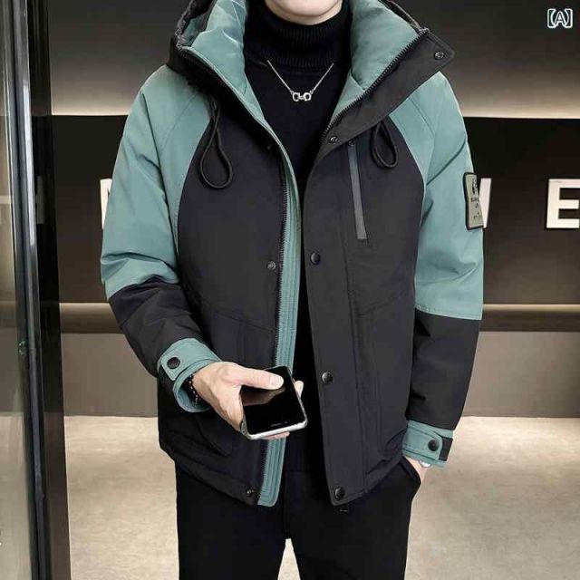 4XL 秋冬 コーデ メンズ 服 シンプル ファッション オシャレ 大人 かっこいい 大きいサイズ ストリート 紳士服 アウトドア ダウン ジャケット 厚手 ゆったり 防寒 フード付き ワークジャケット WWW_NOITHATQUANGTHANH_NET