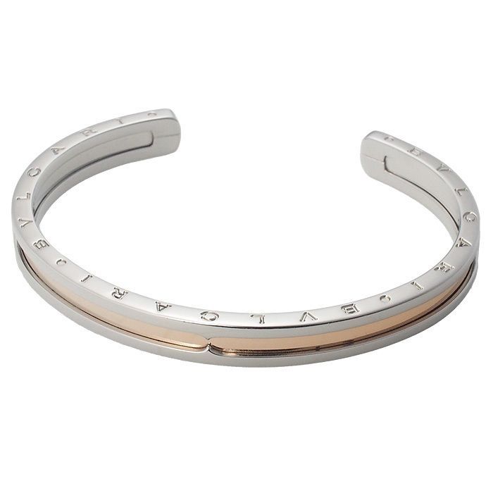 正規 未使用】BVLGARI ビッグロゴ刻印白×金チャーム/ネックレス