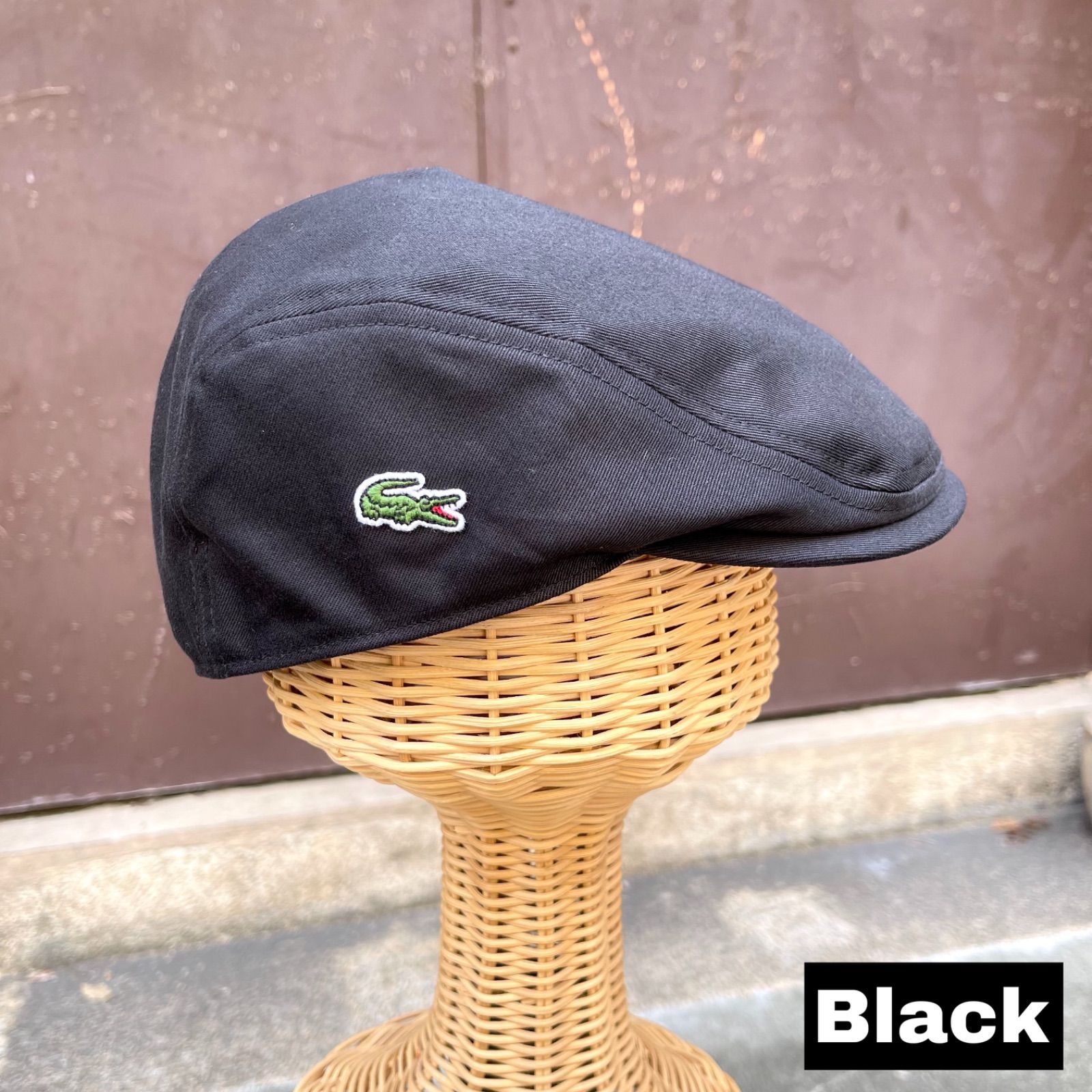 LACOSTE ラコステ ハンチング コットン素材 日本製 Black 洗える帽子