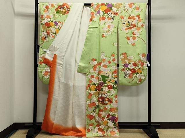 平和屋着物○女性 行灯袴 総刺繍 花唐草文 葡萄色 卒業式 洗える着物  