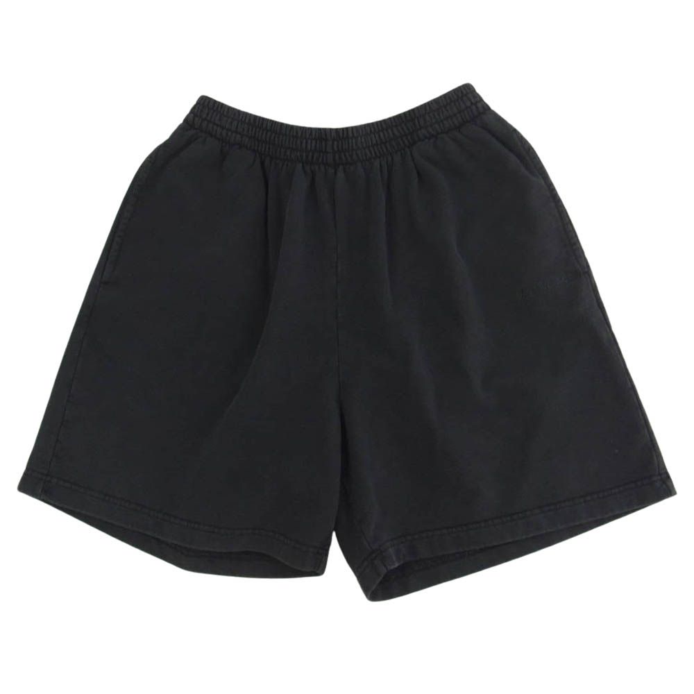 バレンシアガロゴ刺繍入り黒ハーフパンツ BALENCIAGA(バレンシアガ