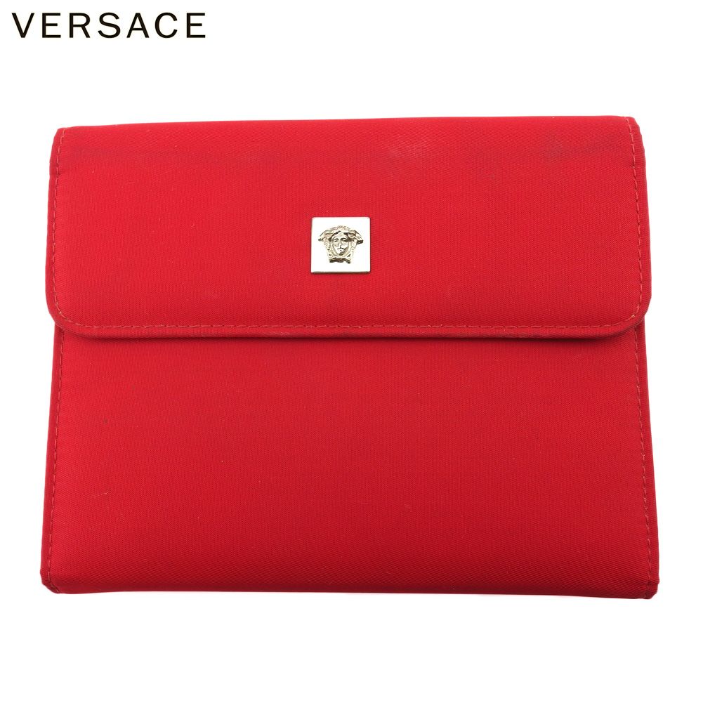 ジャンニ ヴェルサーチ Gianni Versace 手帳カバー メドゥーサ ヴェルサーチ レッド シルバー レディース
