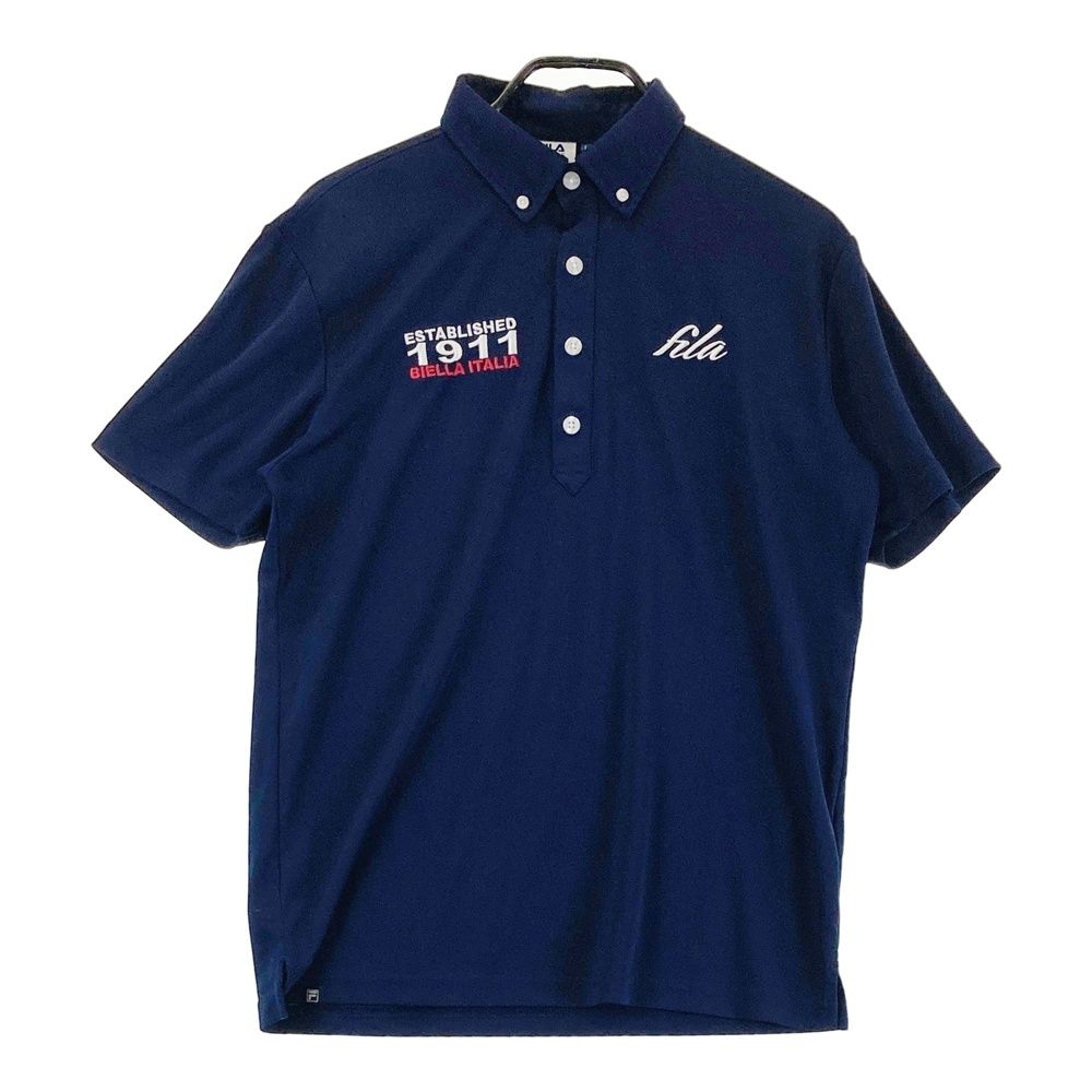 FILA GOLF ポロシャツ ネイビー Lサイズ サイズ：L FILA GOLF フィラゴルフ 半袖ポロシャツ ボタンダウン