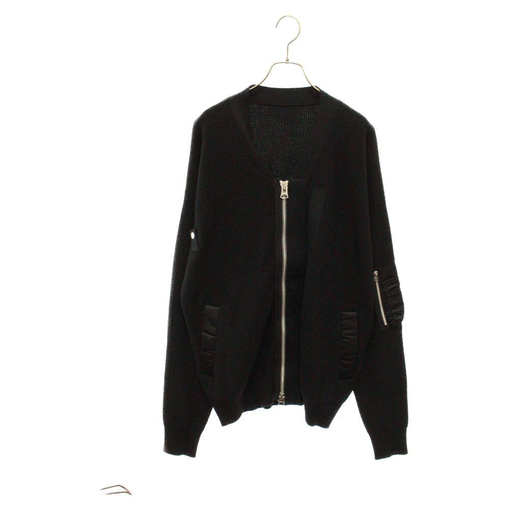 sacai ジップアップカーディガン ブラック 美品】 sacai / サカイ | 2024AW | Knit Cardigan ジップアップ ニット