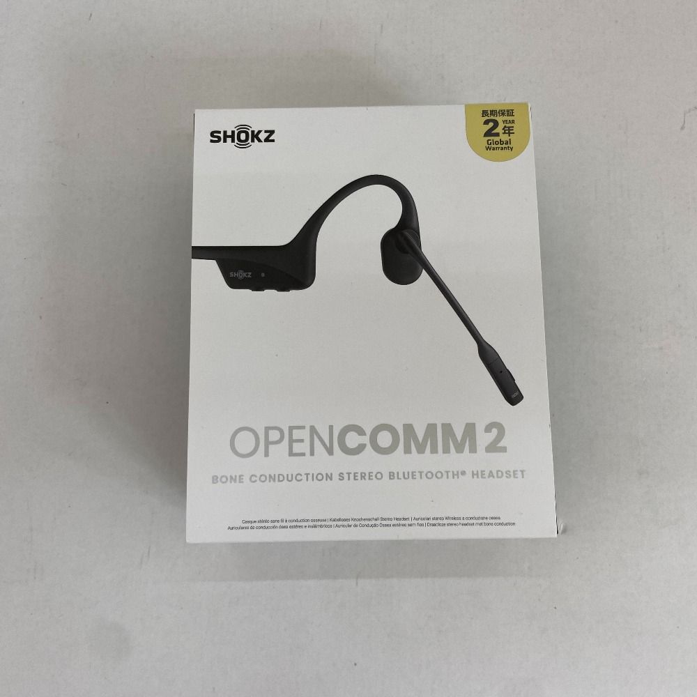 新品未使用】SHOKZ OpenComm 2 骨伝導イヤホン ブラック OpenComm2 UC ビジネスモデル 骨伝導ヘッドセット - Shokz