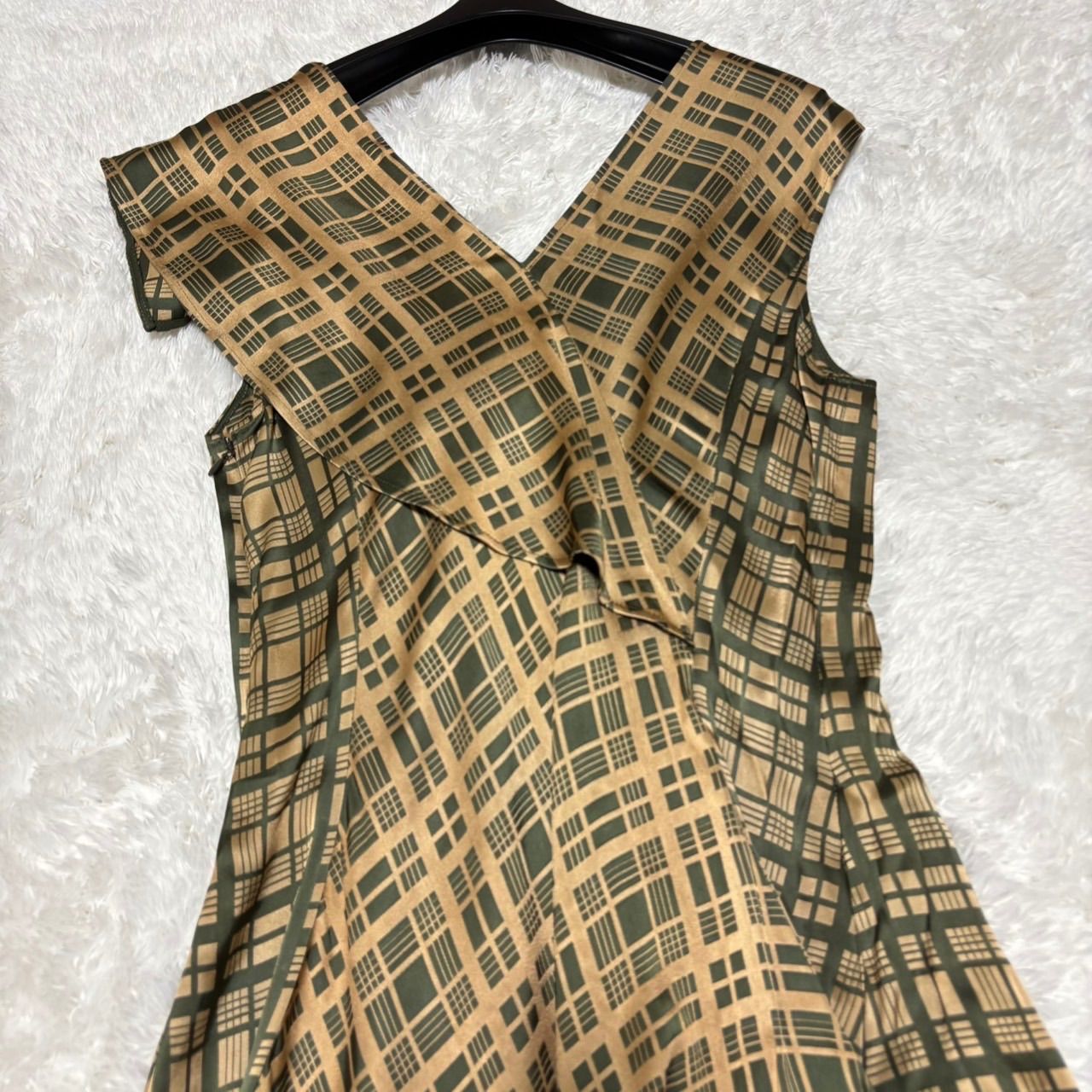 ADEAMワンピース アシンメトリー 近年 ADEAM アディアム チェックアシンメトリーワンピース