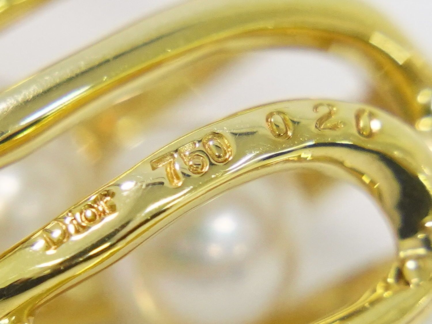 本物 クリスチャン ディオール Christian Dior パール ダイヤモンド 0.20ct 750 YG ネックレス ペンダント  イエローゴールド ホワイト アクセサリー ジュエリー 中古 - メルカリ