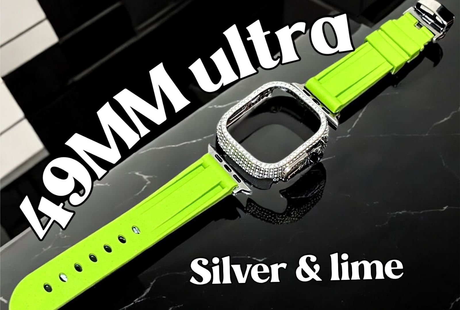 ultra 49mm アップルウォッチ ケースカバーApple Watch. カスタム ベルト ラバーバンド キラキラ カバー ケース 35