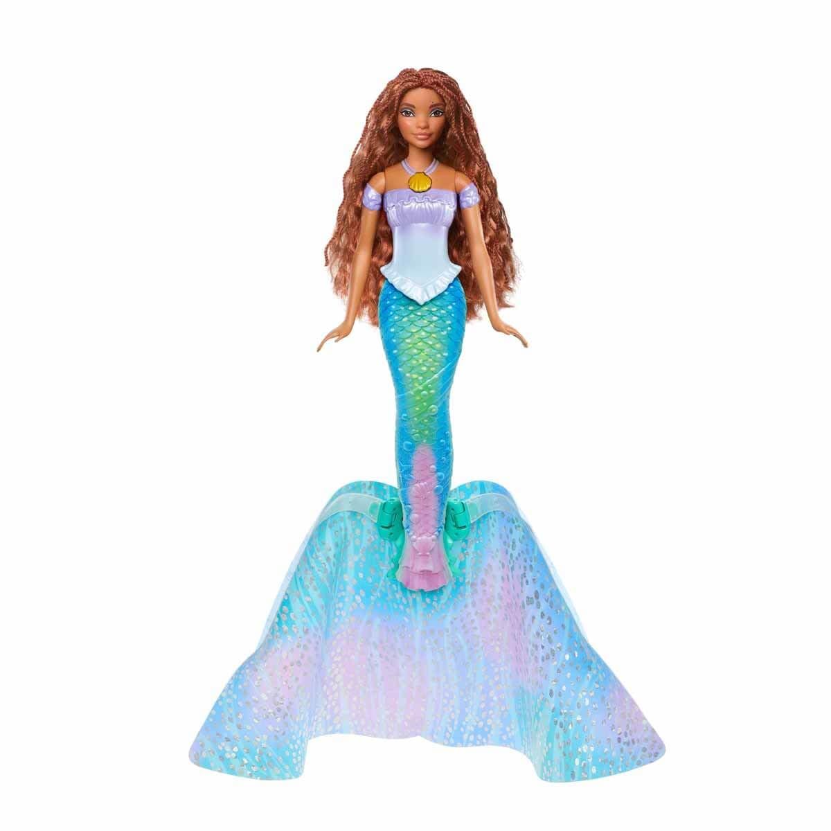 貝殻のネックレスを押すと人間から人魚に切り替え ディズニーリトルマーメイド アリエルファッションドール 約30cm 映画にインスパイアされた人形 並行輸入品
