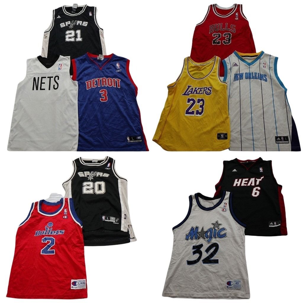 NBA ユニフォーム、シャツ 3枚セット 古着卸 まとめ売り NBA ゲームシャツ ユニフォーム 10枚セット