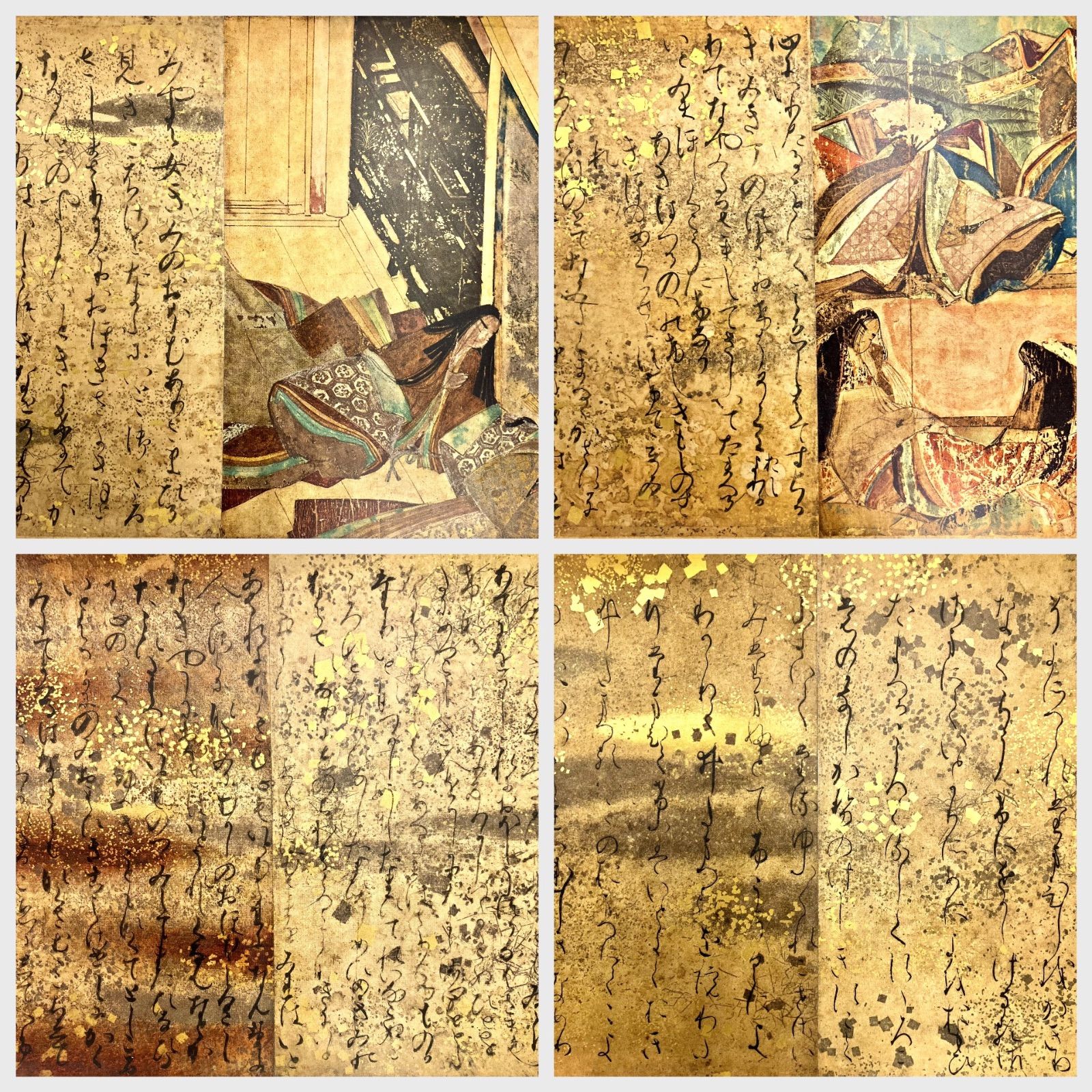 ⬛️国宝『源氏物語絵巻 完全原色四巻』紙本工芸 木箱・黒塗