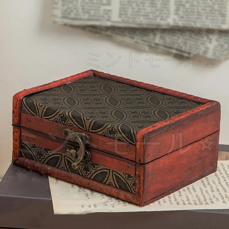 ヴィンテージ木製ジュエリーボックス、家の装飾ヴィンテージ風