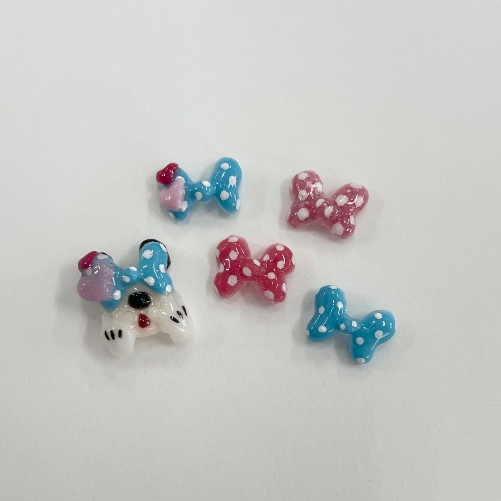 オーダー】ネイルチップ キラキラ韓国ワンホン リボンハート ベイビー