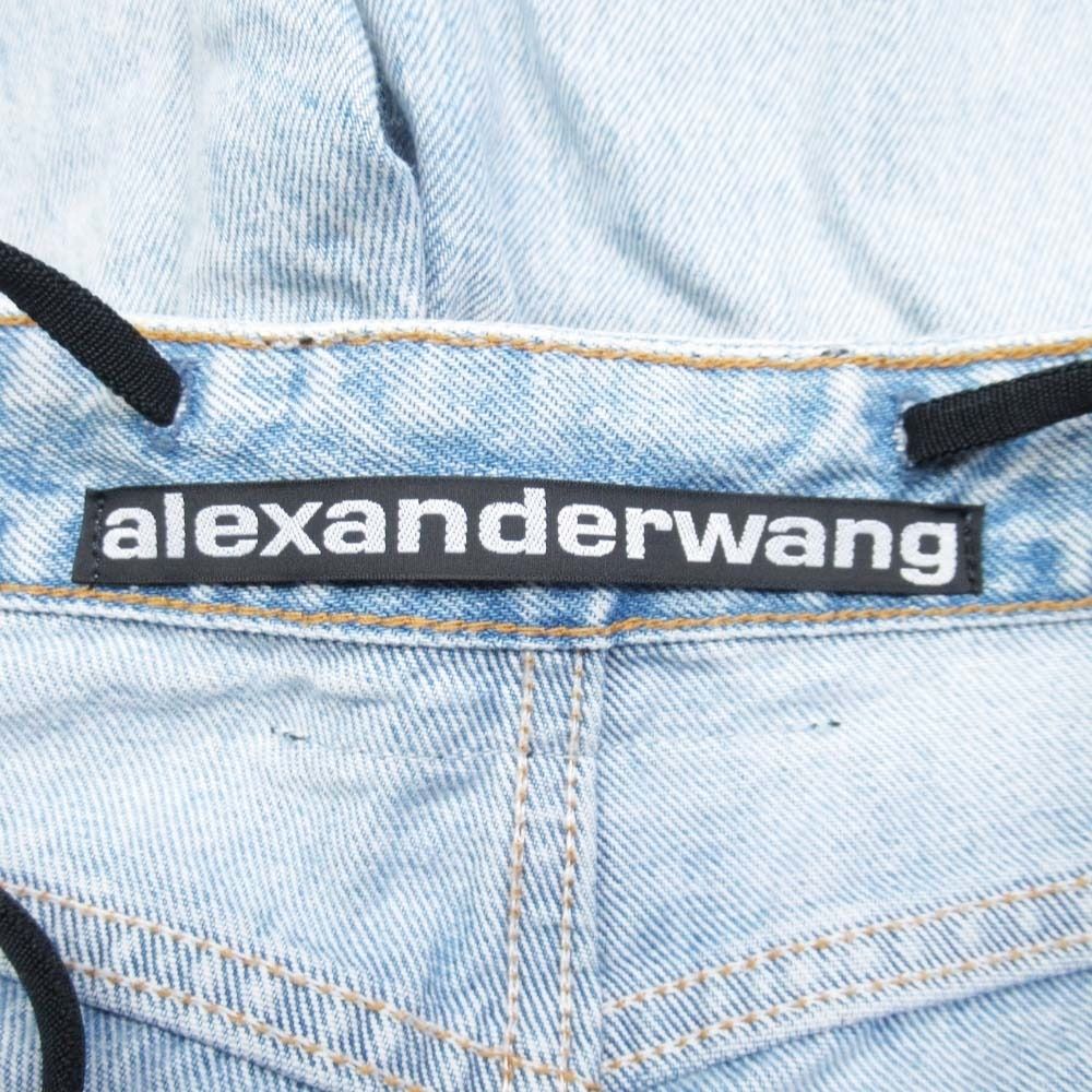 alexanderwang アレキサンダーワン ウォッシュデニム ストレート ジーンズ パンツ ロゴ ビキニストラップ 24 インディゴ レディース 古着 DECORATOM_COM_BR