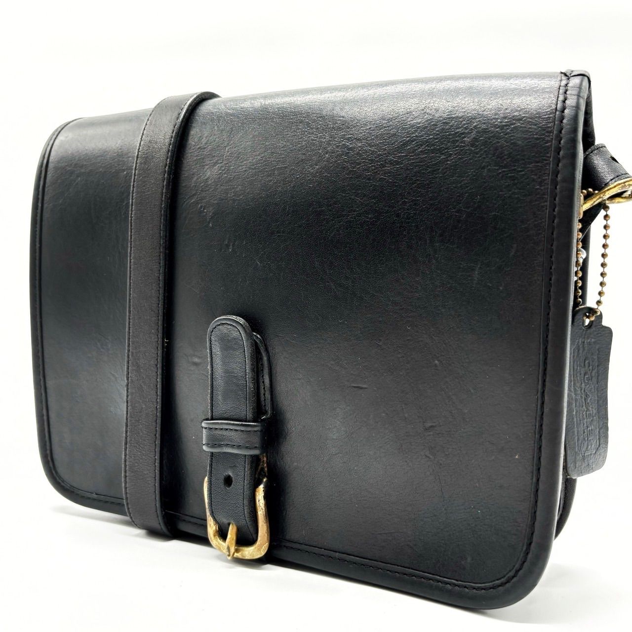 COACH オールドコーチ ショルダーバッグ フラップ バックル ゴールド金具