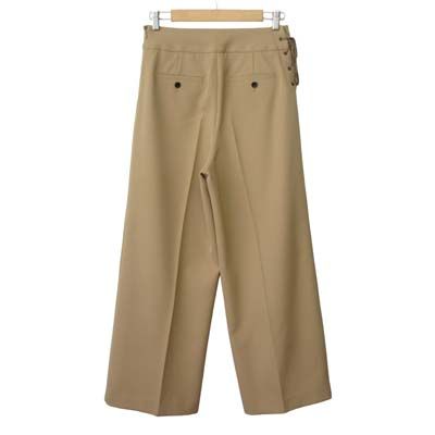 ロート モン LAUTREAMONT サイドレースアップワイドクロップドチノパンツ 40 ベージュ