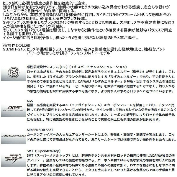 ≪ 25年9月新商品 ≫ ダイワ 鋭 ヒラメ EX SS MH-245 〔仕舞寸法 127cm〕