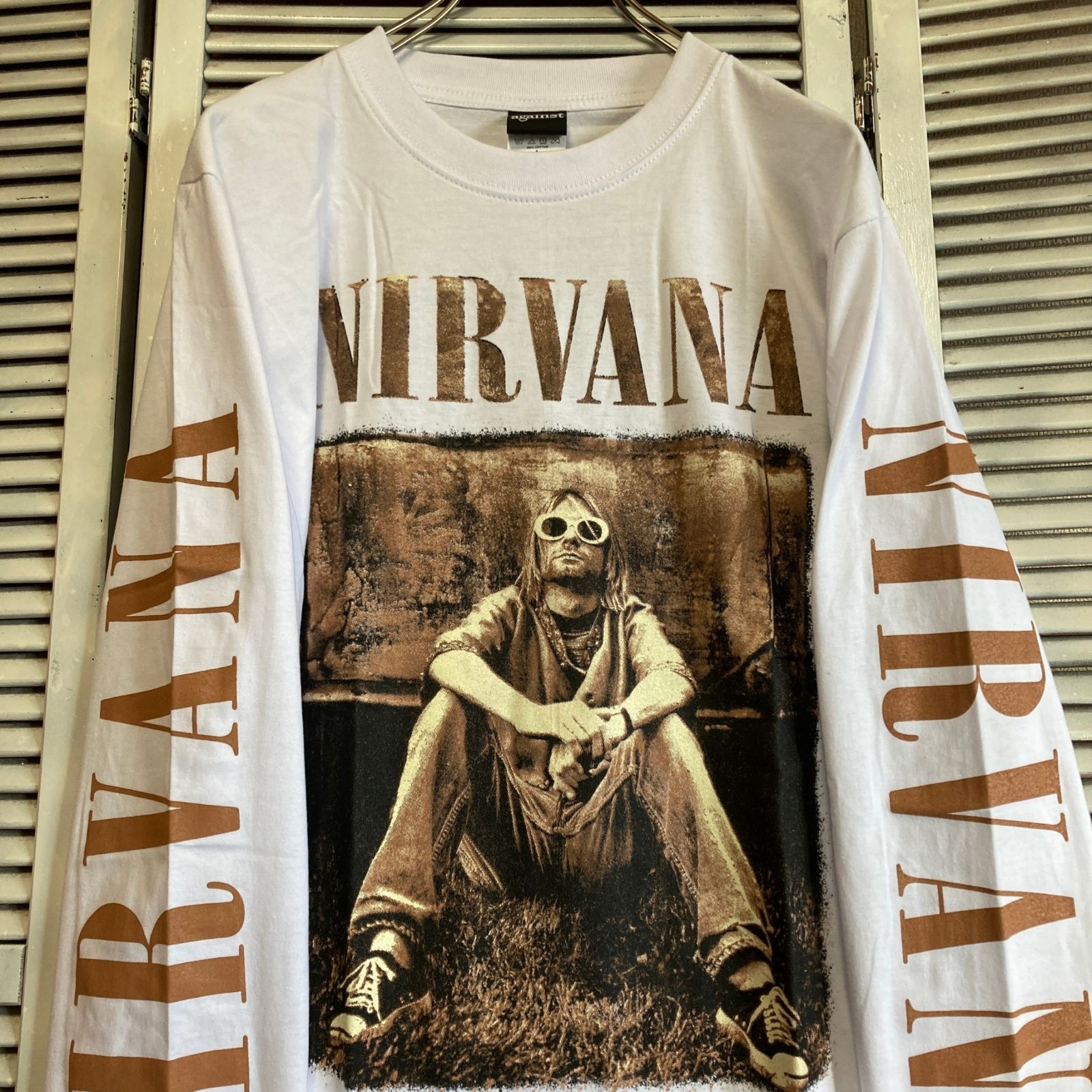ニルバーナ NIRVANA カートコバーン 白 長袖 Tシャツ ロック バンド
