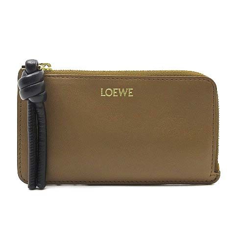 ロエベ LOEWE コイン カード ホルダー フラグメント ケース KNOT COIN CARDHOLDER CEM1Z40X01 ブラウン ブラック