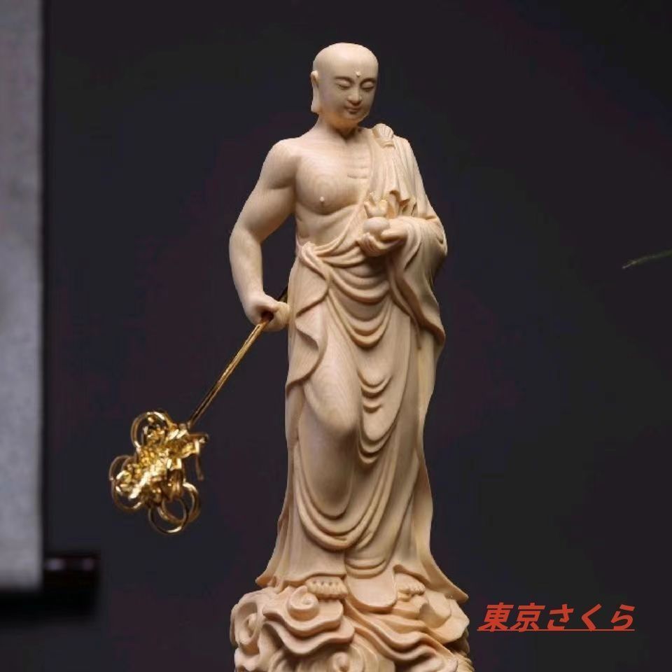 最新作 極上の木彫 仏教美術 精密彫刻 仏像 地蔵菩薩像 手職人
