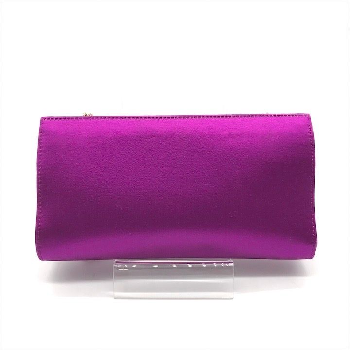美品 YSL イヴサンローラン サテン チェーン ウォレット ショルダー バッグ パープル レディース パーティー フォーマル k5422 美品 YSL イヴサンローラン サテン チェーン ウォレット ショルダー