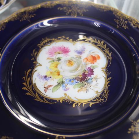 マイセン Meissen 19.5cm プレート ボタン剣 コバルトブルー マイセン Meissen 19.5cm プレート ボタン剣 コバルトブルー