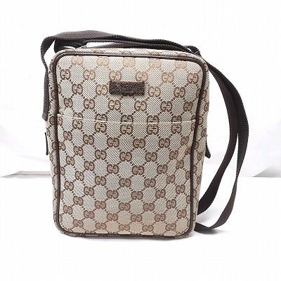 23k-313h 【中古】GUCCI グッチ GGキャンバス ブラウン 斜め掛け