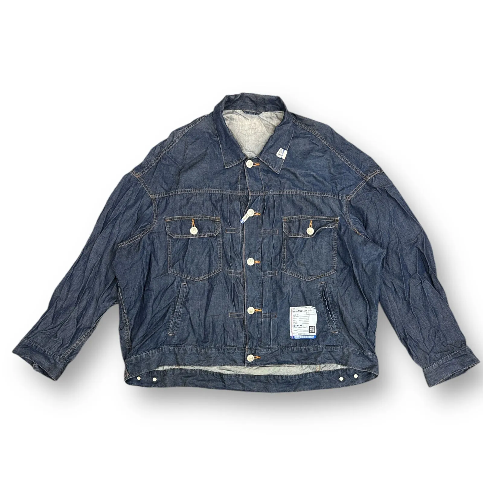 定価42900円 MIHARA YASUHIRO 23SS Tencel Denim Blouson テンセルデニムブルゾン Gジャン デニムシャツジャケット  ミハラヤスヒロ I10BL011 インディゴ 46 75754A6|mercariメルカリ官方指定廠商|Bibian比比昂代買代購