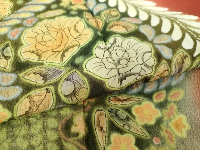 平和屋着物○豪華振袖 長襦袢(無双仕立て)セット 絞り 辻が花 暈し染め  