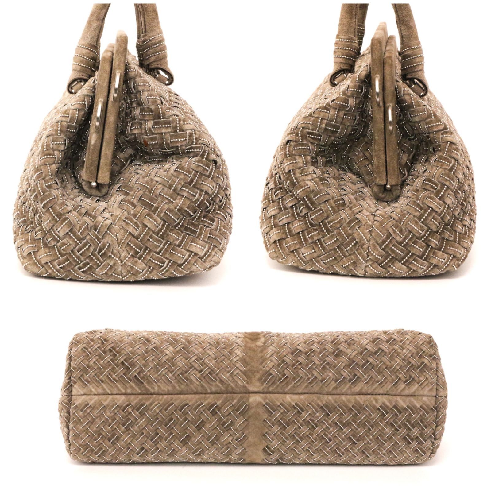 アンティーク仕上げの珍しいボッテガ　ヴェネタのハンドバッグです。 ボッテガヴェネタ BOTTEGA VENETA 607964 VCPP0 ハンドバッグ BV TWIST