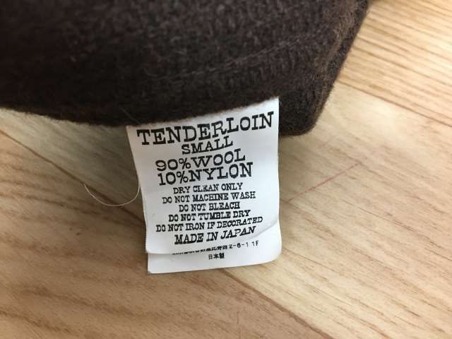 中古】 日本製 TENDERLOIN ﾃﾝﾀﾞｰﾛｲﾝ ｳｰﾙｼﾞｬｹｯﾄ ｽﾅｯﾌﾟﾎﾞﾀﾝ ﾌﾞﾙｿﾞﾝ 地紋