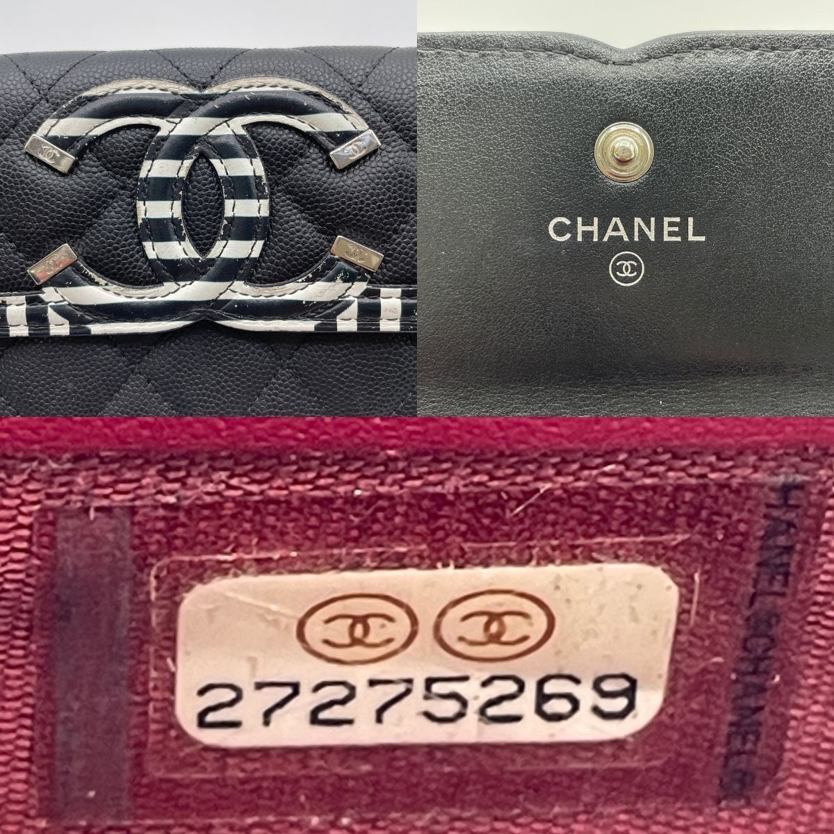 CHANEL シャネル CC フィリグリー ココマーク ジップウォレット A84446 