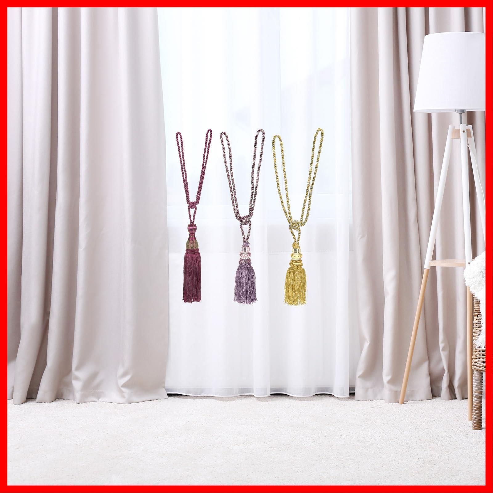 在庫セール】タッセル付き 2個セット 手作り カーテンタイバック ホームオフィスホテル装飾用 HYWRFD カーテンホールドバック メタル装飾カーテンホールドバック レトロカーテンタイバック カーテンカーテンタイバックフック