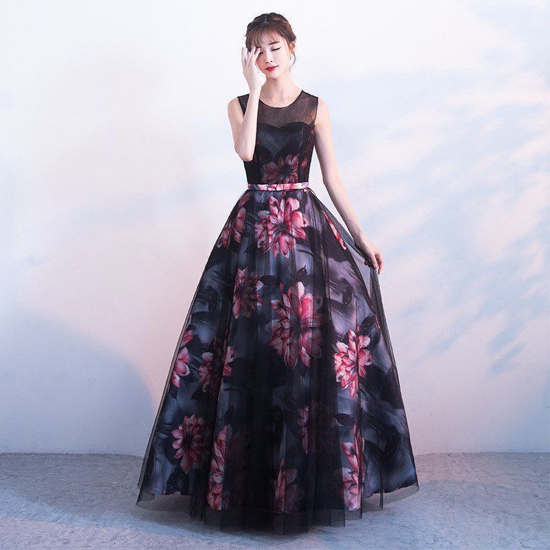 パーティードレスlongdressロングドレスウエディング二次パーティドレスワンピースウェディングドレスドレスノースリーブhy花柄