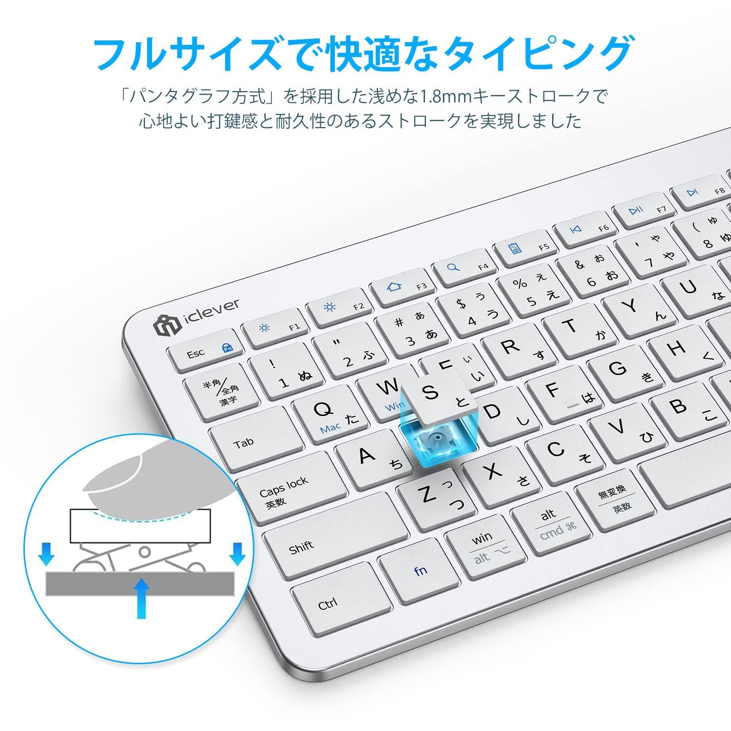 特価セール】iClever キーボード Bluetooth ワイヤレス JIS配列 3台