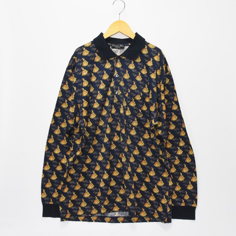 Aランク Christian Dior クリスチャン ディオール メンズ XL シャツ 半袖 ビンテージ 総柄