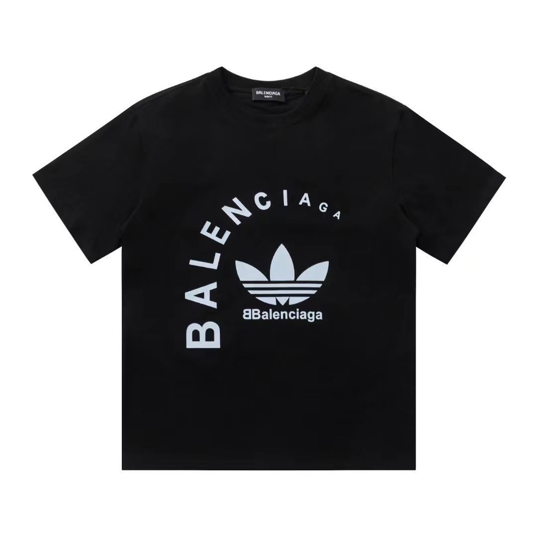 BALENCIAGA×ADIDASコラボ ホワイト半袖Tシャツ 男女兼用 2色