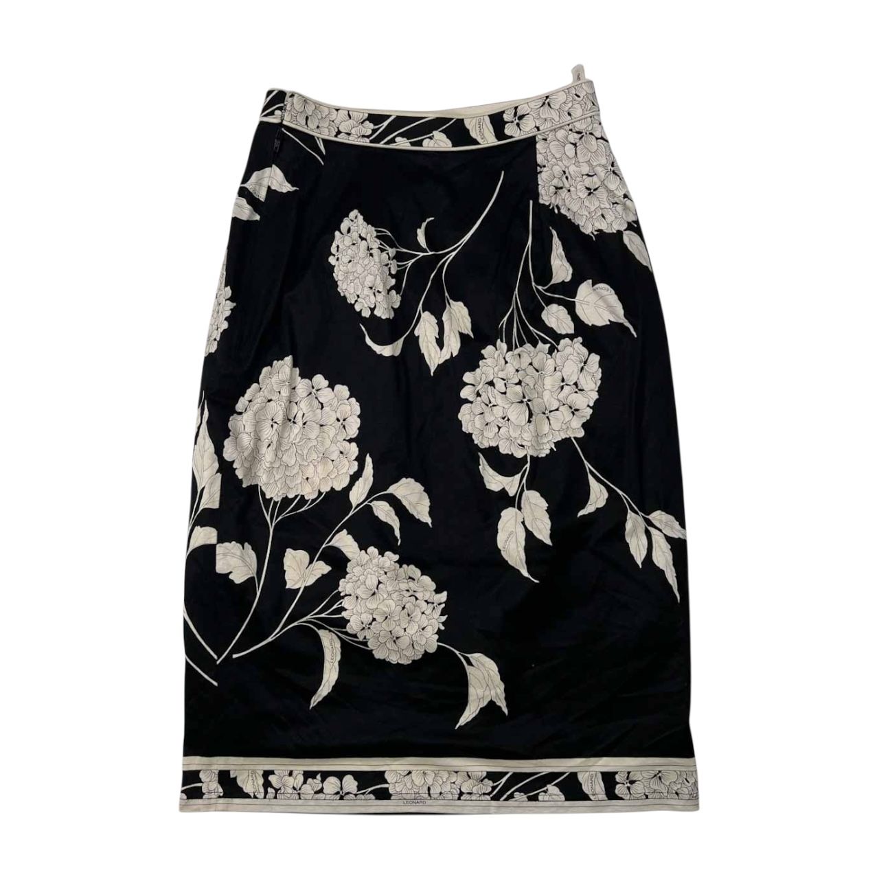 LA4944 LEONARD レオナール 花柄 タイトスカート ネイビー 76 LA4944 LEONARD レオナール 花柄 タイトスカート ネイビー 76