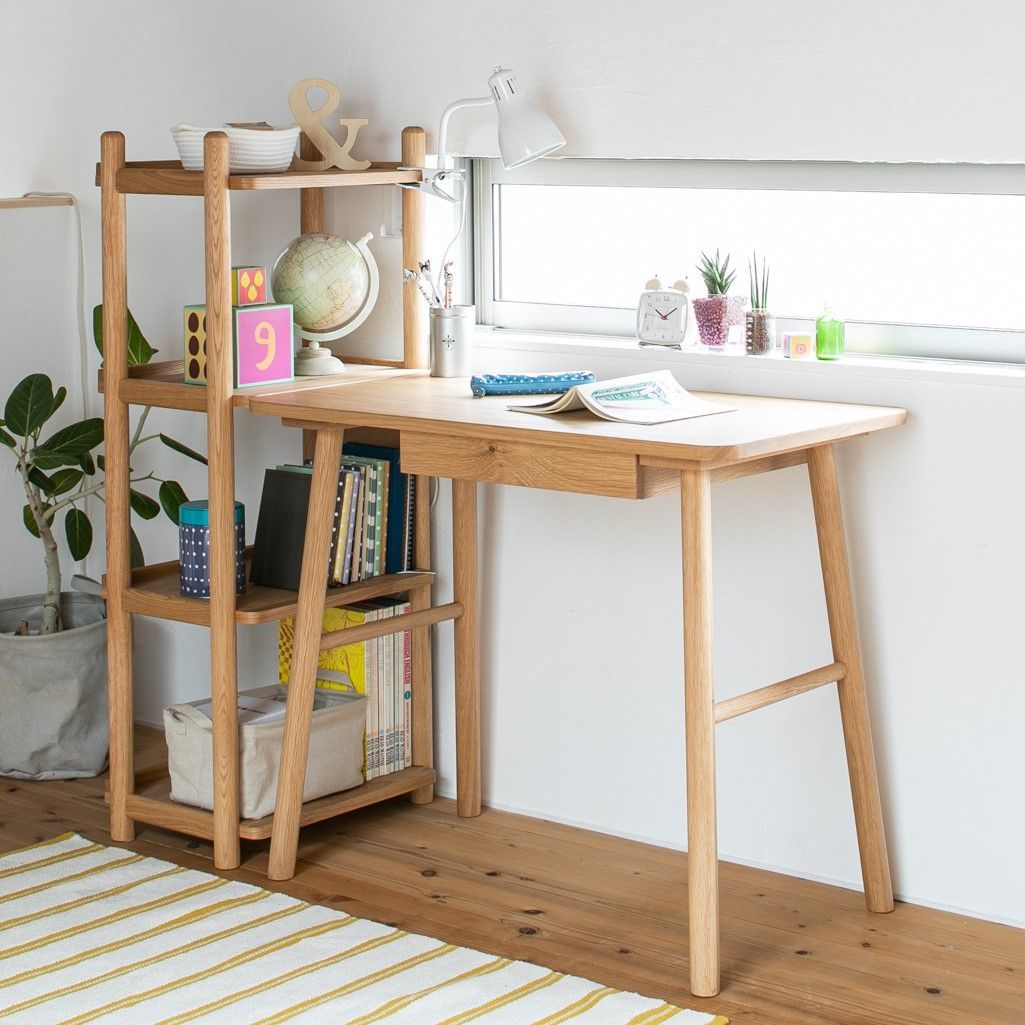 パソコンデスク 左右入替可 収納 両用デスク ハイタイプ ブラウン