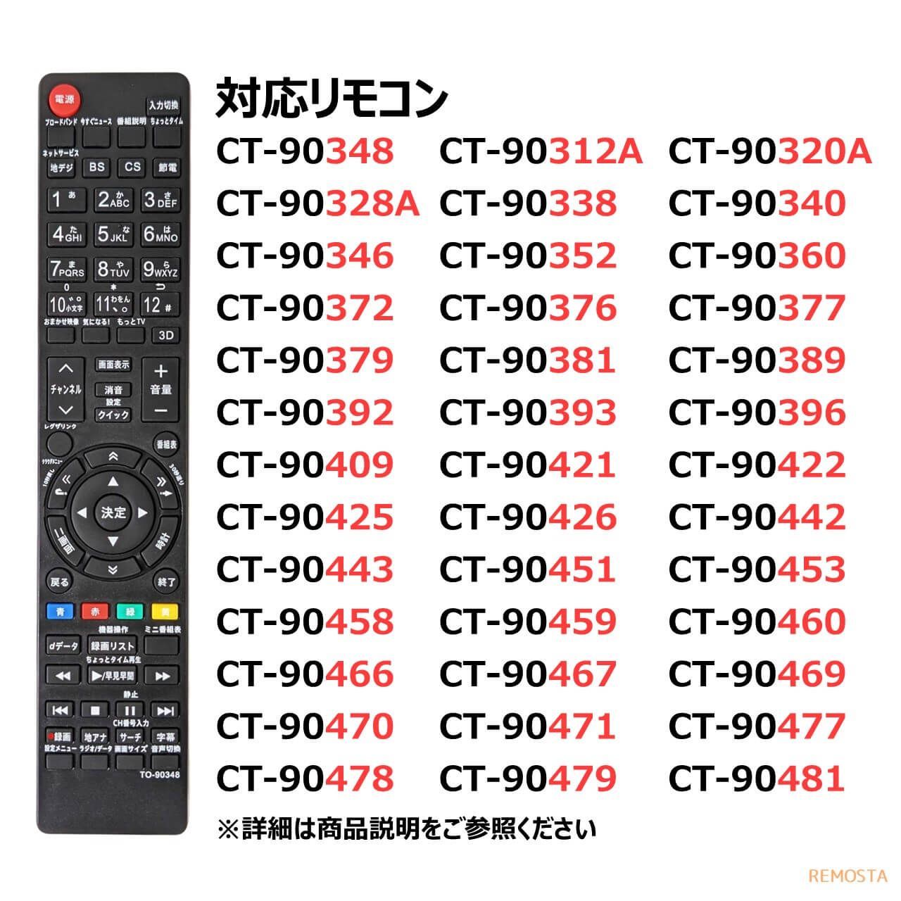 東芝REGZAテレビ用リモコンCT-90471 - テレビ