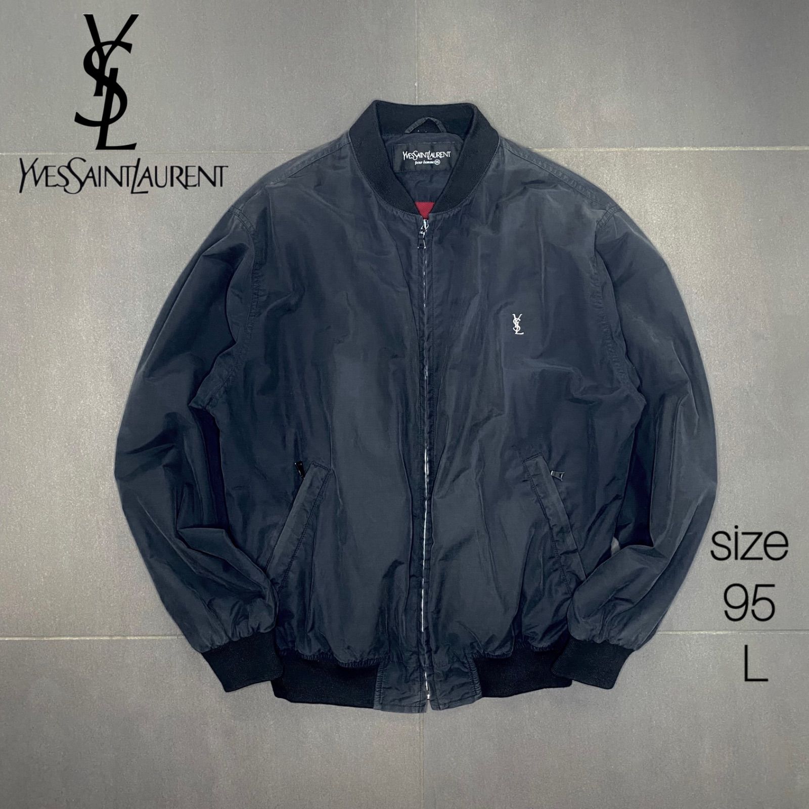 ysl ブラックブルゾン 未使用級】SAINT LAURENT/サンローラン